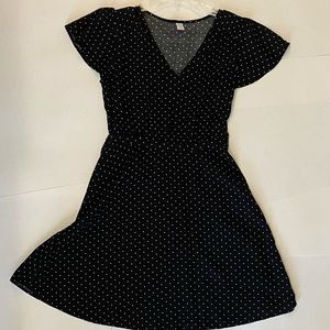 Black polka dot dress